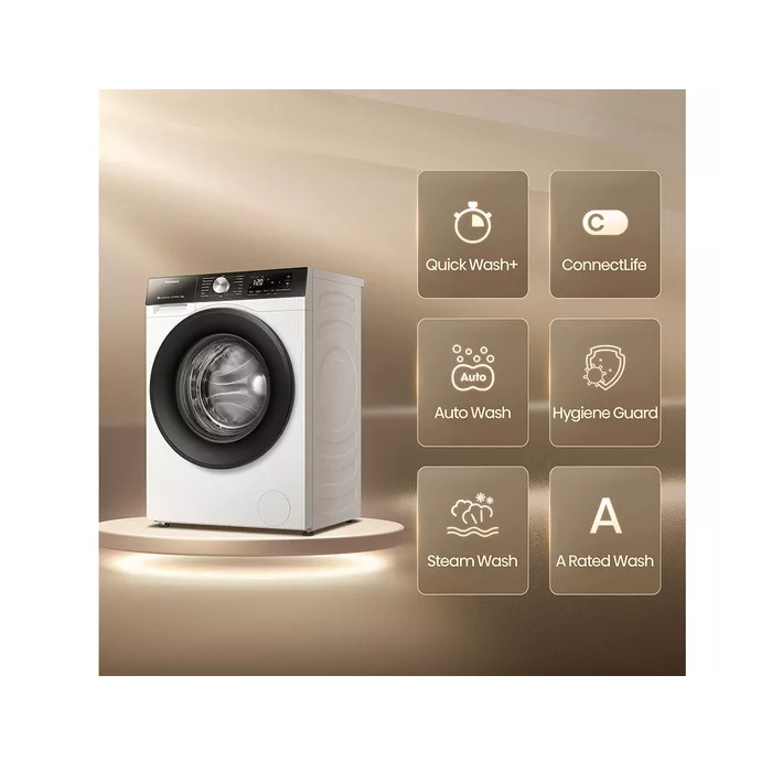 Hisense 3S Series WF3S8043BW 8kg 1400rpm Washing Machine with WiFi – White - Image 2